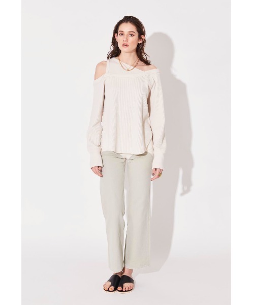 ALEXIA STAM（アリシアスタン）の「Contrast Color Wide Pants/コントラストカラーワイドパンツ（その他パンツ・レディース・ベージュ/アイボリー・S/M/XS）」の3枚目の写真