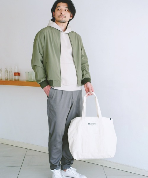 ikka(イッカ)の「ツイルワイドテーパードパンツ(その他パンツ・メンズ・チャコールグレー/ベージュ・S/M/L)」の3枚目の写真