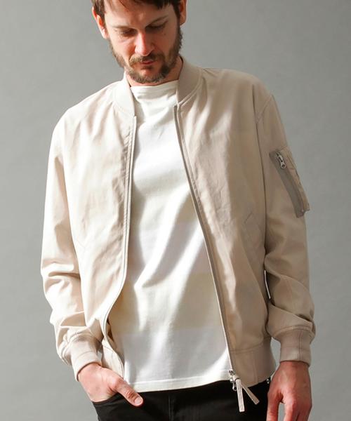 BEAUTY&YOUTH UNITED ARROWS(ビューティーアンドユースユナイテッドアローズ)の「BY ∴ 80/2 ギャバ MA-1(lksm)◆(ミリタリージャケット・メンズ・ナチュラル/ネイビー・SMALL/LARGE/X-LARGE/MEDIUM)」の9枚目の写真