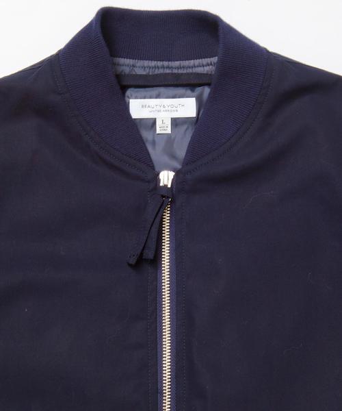 BEAUTY&YOUTH UNITED ARROWS(ビューティーアンドユースユナイテッドアローズ)の「BY ∴ 80/2 ギャバ MA-1(lksm)◆(ミリタリージャケット・メンズ・ナチュラル/ネイビー・SMALL/LARGE/X-LARGE/MEDIUM)」の3枚目の写真