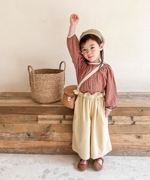 aimoha（アイモハ）の「aimoha-KIDS- ギンガムチェックガーリーブラウス（シャツ/ブラウス）」