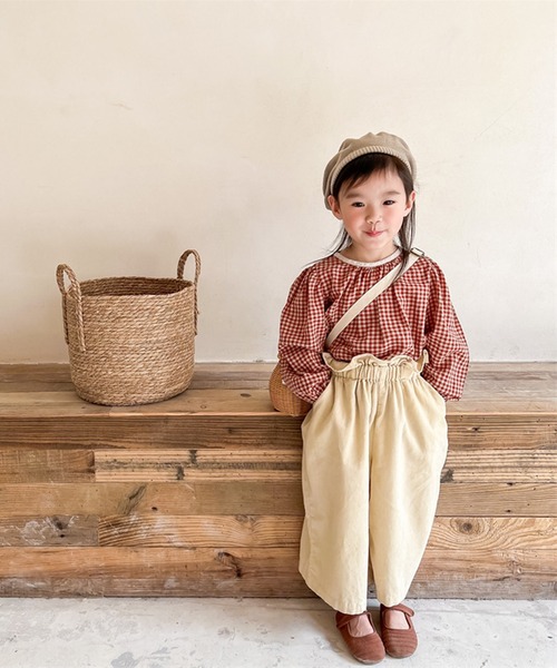 aimoha（アイモハ）の「aimoha-KIDS- ギンガムチェックガーリーブラウス（シャツ/ブラウス・キッズ・ブラウン/レッド・90/130/100/110/120/80）」の13枚目の写真
