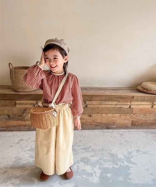 aimoha（アイモハ）の「aimoha-KIDS- ギンガムチェックガーリーブラウス（シャツ/ブラウス・キッズ・ブラウン/レッド・90/130/100/110/120/80）」の15枚目の写真