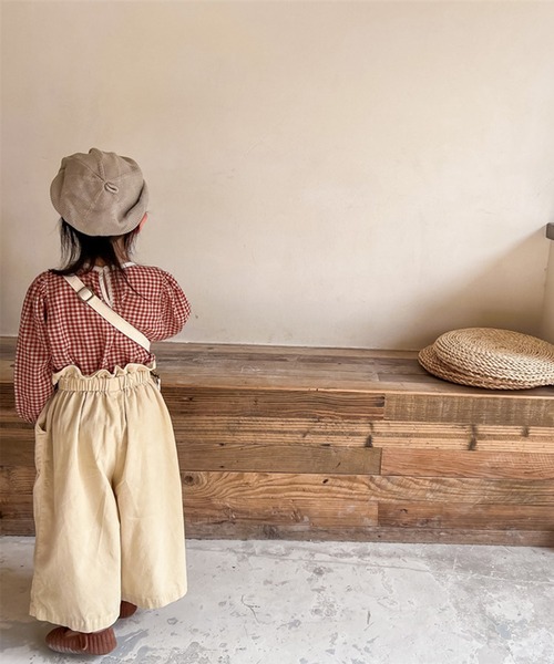 aimoha（アイモハ）の「aimoha-KIDS- ギンガムチェックガーリーブラウス（シャツ/ブラウス・キッズ・ブラウン/レッド・90/130/100/110/120/80）」の16枚目の写真