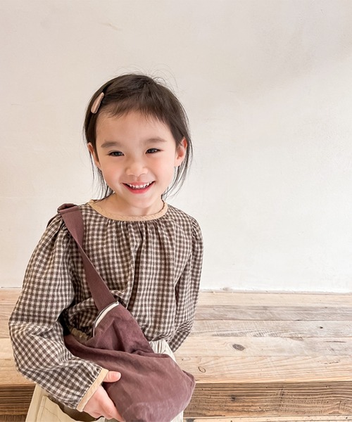 aimoha（アイモハ）の「aimoha-KIDS- ギンガムチェックガーリーブラウス（シャツ/ブラウス・キッズ・ブラウン/レッド・90/130/100/110/120/80）」の19枚目の写真