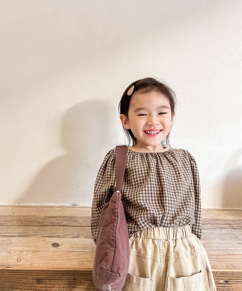 aimoha（アイモハ）の「aimoha-KIDS- ギンガムチェックガーリーブラウス（シャツ/ブラウス・キッズ・ブラウン/レッド・90/130/100/110/120/80）」の20枚目の写真