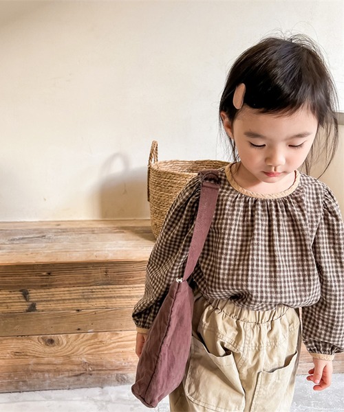 aimoha（アイモハ）の「aimoha-KIDS- ギンガムチェックガーリーブラウス（シャツ/ブラウス・キッズ・ブラウン/レッド・90/130/100/110/120/80）」の22枚目の写真