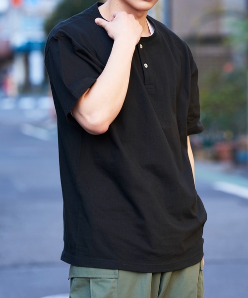 Printstar(プリントスター)の「【Printstar】5.6オンス CHN ヘビーウェイトヘンリーネックTシャツ ※00104(Tシャツ/カットソー・メンズ・ブラック/ホワイト・S/XL/L/M)」の13枚目の写真