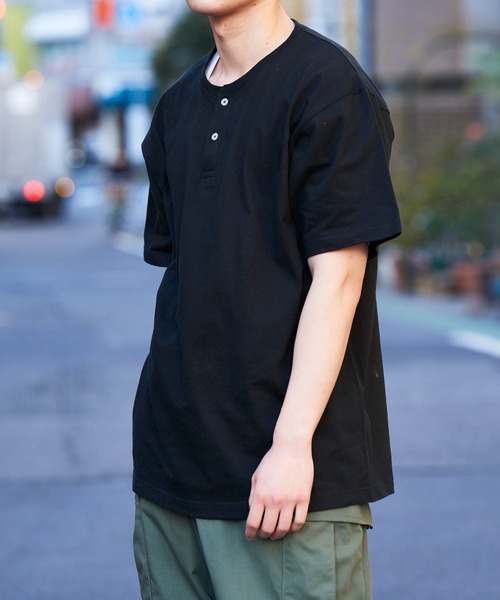 Printstar(プリントスター)の「【Printstar】5.6オンス CHN ヘビーウェイトヘンリーネックTシャツ ※00104(Tシャツ/カットソー・メンズ・ブラック/ホワイト・S/XL/L/M)」の14枚目の写真