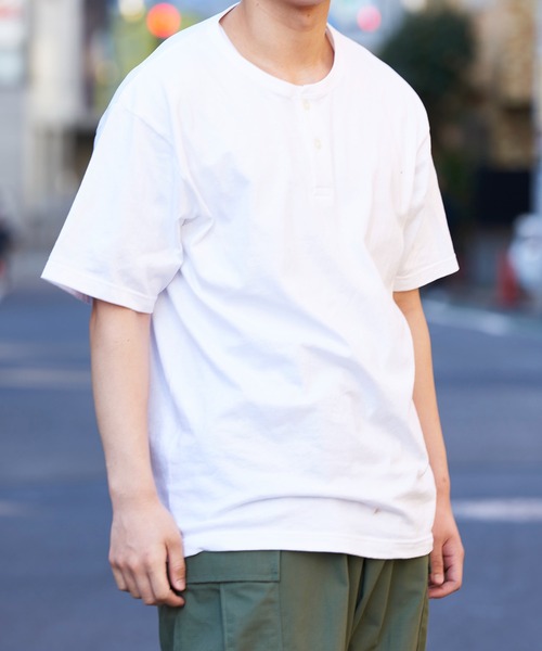 Printstar(プリントスター)の「【Printstar】5.6オンス CHN ヘビーウェイトヘンリーネックTシャツ ※00104(Tシャツ/カットソー・メンズ・ブラック/ホワイト・S/XL/L/M)」の9枚目の写真