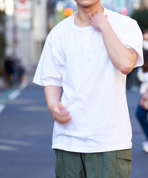 Printstar(プリントスター)の「【Printstar】5.6オンス CHN ヘビーウェイトヘンリーネックTシャツ ※00104(Tシャツ/カットソー・メンズ・ブラック/ホワイト・S/XL/L/M)」の10枚目の写真