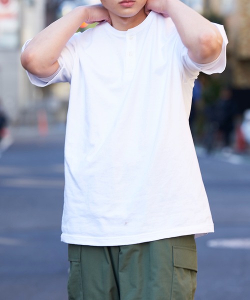 Printstar(プリントスター)の「【Printstar】5.6オンス CHN ヘビーウェイトヘンリーネックTシャツ ※00104(Tシャツ/カットソー・メンズ・ブラック/ホワイト・S/XL/L/M)」の11枚目の写真