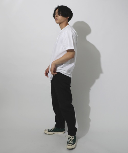 Printstar(プリントスター)の「【Printstar】5.6オンス CHN ヘビーウェイトヘンリーネックTシャツ ※00104(Tシャツ/カットソー・メンズ・ブラック/ホワイト・S/XL/L/M)」の5枚目の写真