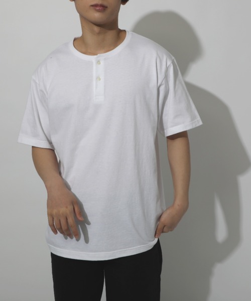Printstar(プリントスター)の「【Printstar】5.6オンス CHN ヘビーウェイトヘンリーネックTシャツ ※00104(Tシャツ/カットソー・メンズ・ブラック/ホワイト・S/XL/L/M)」の3枚目の写真