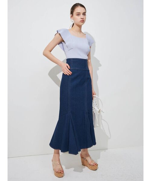 MERCURYDUO(マーキュリーデュオ)の「ストレッチデニムマーメイドスカート(スカート・レディース・インディゴブルー・SMALL/MEDIUM)」の7枚目の写真