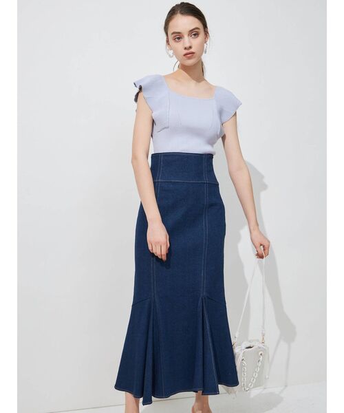 MERCURYDUO(マーキュリーデュオ)の「ストレッチデニムマーメイドスカート(スカート・レディース・インディゴブルー・SMALL/MEDIUM)」の5枚目の写真