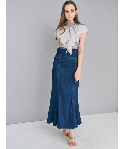 MERCURYDUO(マーキュリーデュオ)の「ストレッチデニムマーメイドスカート(スカート・レディース・インディゴブルー・SMALL/MEDIUM)」の9枚目の写真