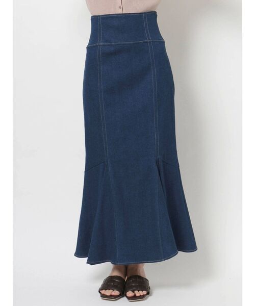 MERCURYDUO(マーキュリーデュオ)の「ストレッチデニムマーメイドスカート(スカート・レディース・インディゴブルー・SMALL/MEDIUM)」の6枚目の写真