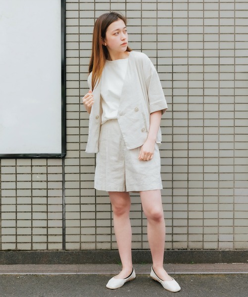 R JUBILEE（アールジュビリー）の「R JUBILEE/アール ジュビリー Short Pants ショートパンツ タックハーフパンツ グルカ（その他パンツ・レディース・ナチュラル/カーキ・M/S）」の22枚目の写真
