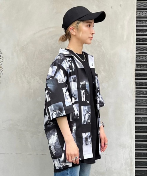 A4A(エーフォーエー)の「A4A/エーフォーエー/PHOTO s/s Shirts/フォトショートスリーブバック(シャツ/ブラウス・レディース・ブラック・MEDIUM/LARGE)」の9枚目の写真