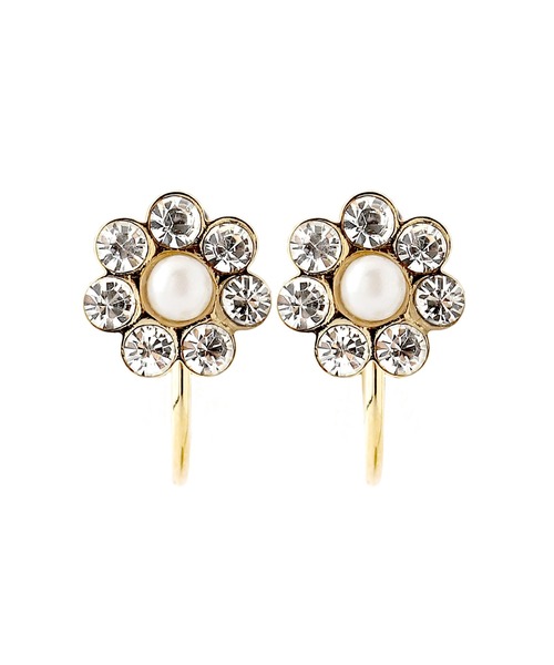 ANEMONE（アネモネ）の「ビジューフラワーイヤリング[A]（イヤリング・レディース・ホワイト/クリア/ゴールド・FREE）」の9枚目の写真