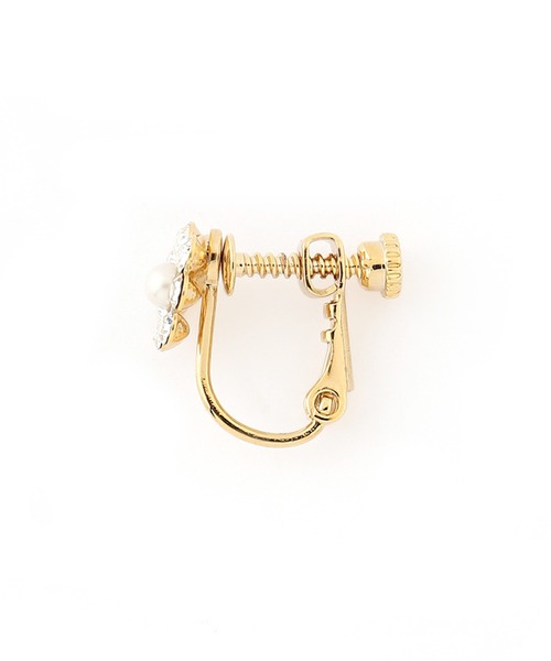 ANEMONE（アネモネ）の「ビジューフラワーイヤリング[A]（イヤリング・レディース・ホワイト/クリア/ゴールド・FREE）」の4枚目の写真