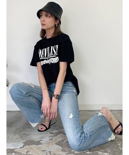 GYDA(ジェイダ)の「DEVILISH BIG Tシャツ(Tシャツ/カットソー・レディース・ブラック/オフホワイト/その他1・FREE)」の6枚目の写真