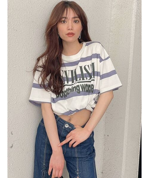 GYDA(ジェイダ)の「DEVILISH BIG Tシャツ(Tシャツ/カットソー・レディース・ブラック/オフホワイト/その他1・FREE)」の5枚目の写真