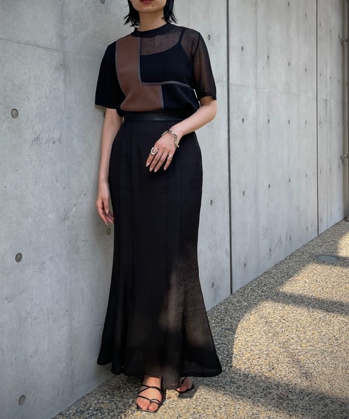 &g'aime(アンジェム)の「【&g’aime】カラーブロックニット(ニット/セーター・レディース・ブラック/アイボリー/チャコール・FREE)」の20枚目の写真