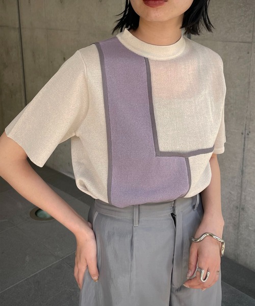 &g'aime(アンジェム)の「【&g’aime】カラーブロックニット(ニット/セーター・レディース・ブラック/アイボリー/チャコール・FREE)」の18枚目の写真