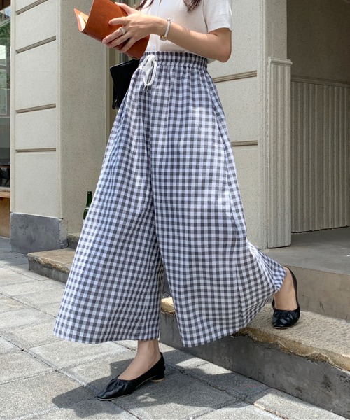 Bifrost（ビフレスト）の「チェックワイドイージーパンツ（その他パンツ・レディース・ブラック/ネイビー/オレンジ/グリーン/グレー・FREE）」の19枚目の写真