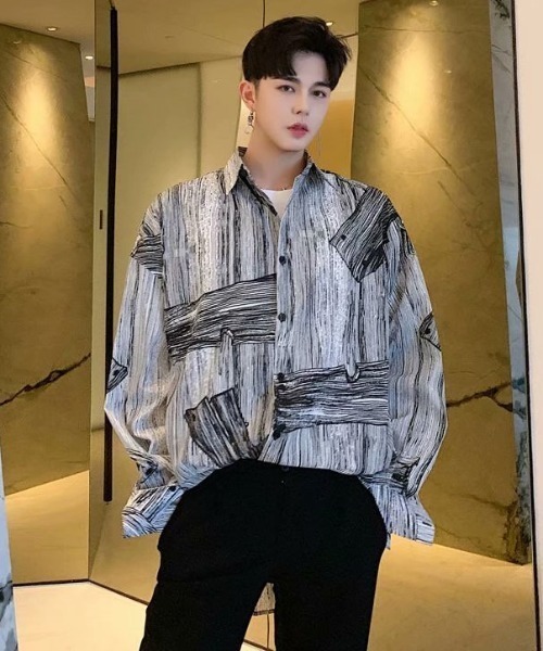 sevens(セブンズ)の「【sevens】ビッグシルエット総柄シャツ(シャツ/ブラウス・メンズ・ホワイト×ブラック・MEDIUM)」の4枚目の写真
