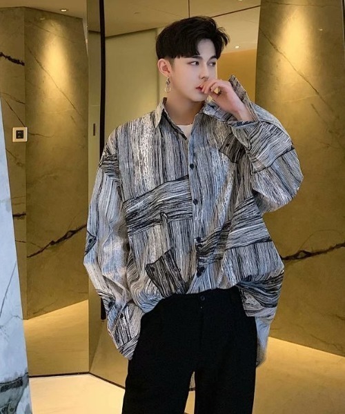sevens(セブンズ)の「【sevens】ビッグシルエット総柄シャツ(シャツ/ブラウス・メンズ・ホワイト×ブラック・MEDIUM)」の7枚目の写真