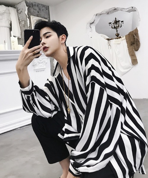 sevens(セブンズ)の「【sevens】ビッグシルエット総柄シャツ(シャツ/ブラウス・メンズ・ホワイト×ブラック・MEDIUM)」の9枚目の写真
