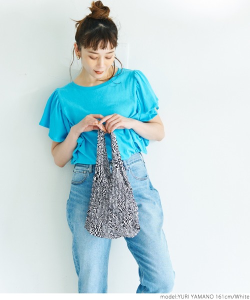 coca（coca）（コカ）の「変形チェックバッグ（トートバッグ・レディース・ホワイト/ブルー・ONE SIZE）」の5枚目の写真