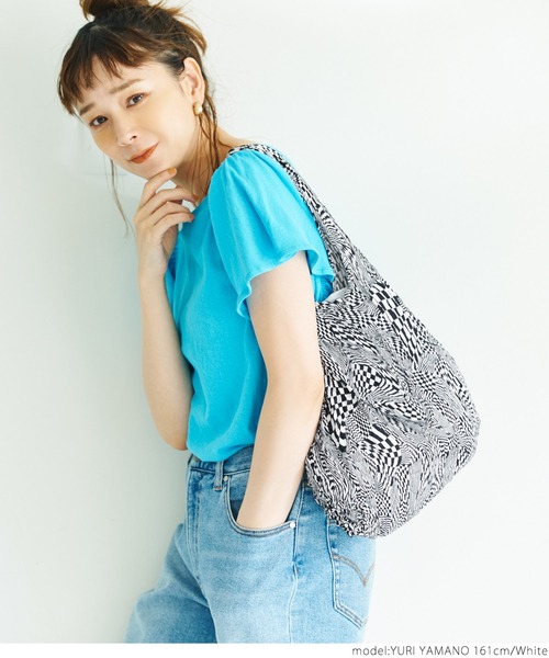 coca（coca）（コカ）の「変形チェックバッグ（トートバッグ・レディース・ホワイト/ブルー・ONE SIZE）」の8枚目の写真