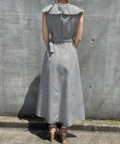 TITTY&CO.(ティティーアンドコー)の「【TITTY&CO.】ヘムスピンドルミディワンピース(ワンピース・レディース・インディゴブルー/マルチ・SMALL/MEDIUM)」の11枚目の写真