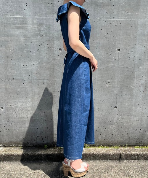 TITTY&CO.(ティティーアンドコー)の「【TITTY&CO.】ヘムスピンドルミディワンピース(ワンピース・レディース・インディゴブルー/マルチ・SMALL/MEDIUM)」の14枚目の写真