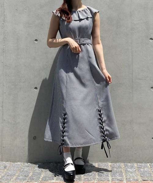 TITTY&CO.(ティティーアンドコー)の「【TITTY&CO.】ヘムスピンドルミディワンピース(ワンピース・レディース・インディゴブルー/マルチ・SMALL/MEDIUM)」の20枚目の写真