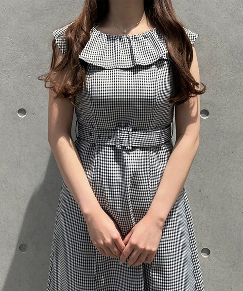 TITTY&CO.(ティティーアンドコー)の「【TITTY&CO.】ヘムスピンドルミディワンピース(ワンピース・レディース・インディゴブルー/マルチ・SMALL/MEDIUM)」の3枚目の写真