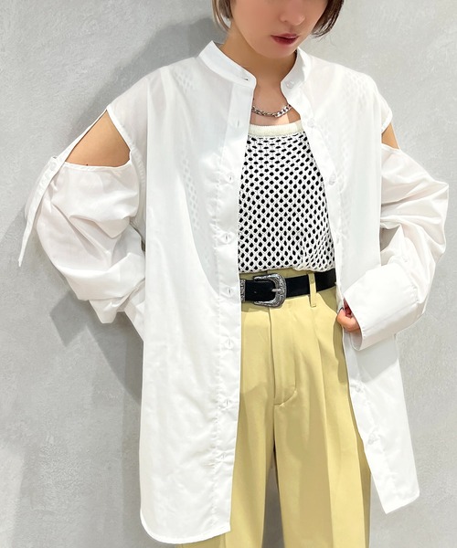 apres jour mignon(アプレジュールミニョン)の「肩開きシャツ【ZOZOTOWN限定アイテム】(シャツ/ブラウス・レディース・ブラック/ネイビー/オフホワイト/ピンク・X-LARGE/フリー)」の19枚目の写真