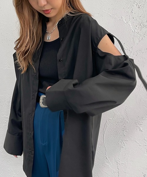 apres jour mignon(アプレジュールミニョン)の「肩開きシャツ【ZOZOTOWN限定アイテム】(シャツ/ブラウス・レディース・ブラック/ネイビー/オフホワイト/ピンク・X-LARGE/フリー)」の17枚目の写真