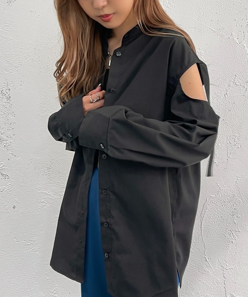 apres jour mignon(アプレジュールミニョン)の「肩開きシャツ【ZOZOTOWN限定アイテム】(シャツ/ブラウス・レディース・ブラック/ネイビー/オフホワイト/ピンク・X-LARGE/フリー)」の20枚目の写真