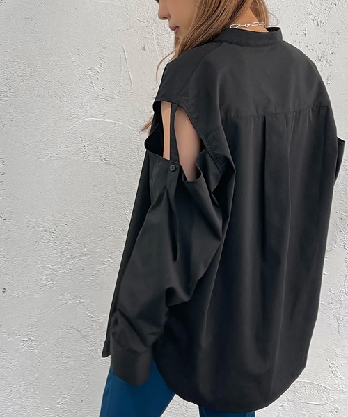 apres jour mignon(アプレジュールミニョン)の「肩開きシャツ【ZOZOTOWN限定アイテム】(シャツ/ブラウス・レディース・ブラック/ネイビー/オフホワイト/ピンク・X-LARGE/フリー)」の13枚目の写真