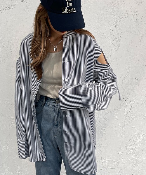 apres jour mignon(アプレジュールミニョン)の「肩開きシャツ【ZOZOTOWN限定アイテム】(シャツ/ブラウス・レディース・ブラック/ネイビー/オフホワイト/ピンク・X-LARGE/フリー)」の18枚目の写真