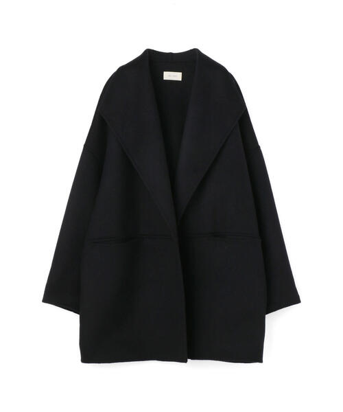 TOMORROWLAND (トゥモローランド)の「ダブルフェイスメルトンビーバー ワイドカラーコート(その他アウター・レディース・ライトグレー/ライトベージュ/ブラック・FREE)」の2枚目の写真