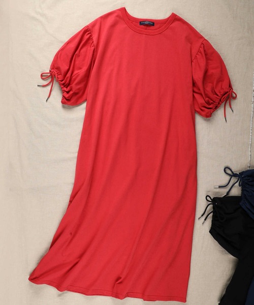 HONEYSUCKLE ROSE（ハニーサックルローズ）の「【HONEYSUCKLE ROSE】バルーンスリーブワンピース（ワンピース・レディース・レッド/ネイビー/ブラック・M/L）」の17枚目の写真