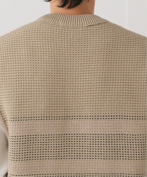 WRAPINKNOT（ラッピンノット）の「【WRAPINKNOT / ラッピンノット】ワッフルライクニットベスト（ベスト・メンズ・ブラックミックス/キャメル・2）」の8枚目の写真
