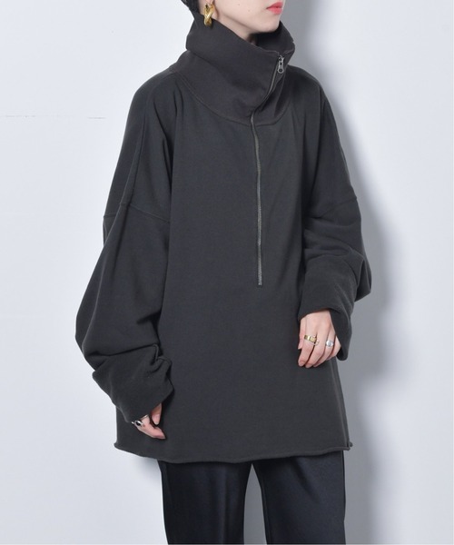 CITYSHOP（シティーショップ）の「ZIP UP スウェット SHIRT：カットソー（Tシャツ/カットソー・レディース・ホワイト/チャコールグレー・FREE）」の15枚目の写真