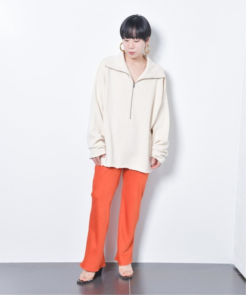 CITYSHOP（シティーショップ）の「ZIP UP スウェット SHIRT：カットソー（Tシャツ/カットソー・レディース・ホワイト/チャコールグレー・FREE）」の16枚目の写真